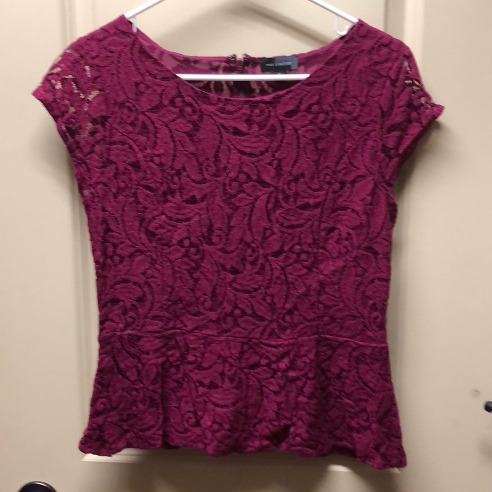 Lace peplum blouse